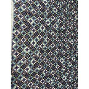 Geometric Blue & Green Pattern Fabric 11" x 35" Cotton Material Crafting Quiltin